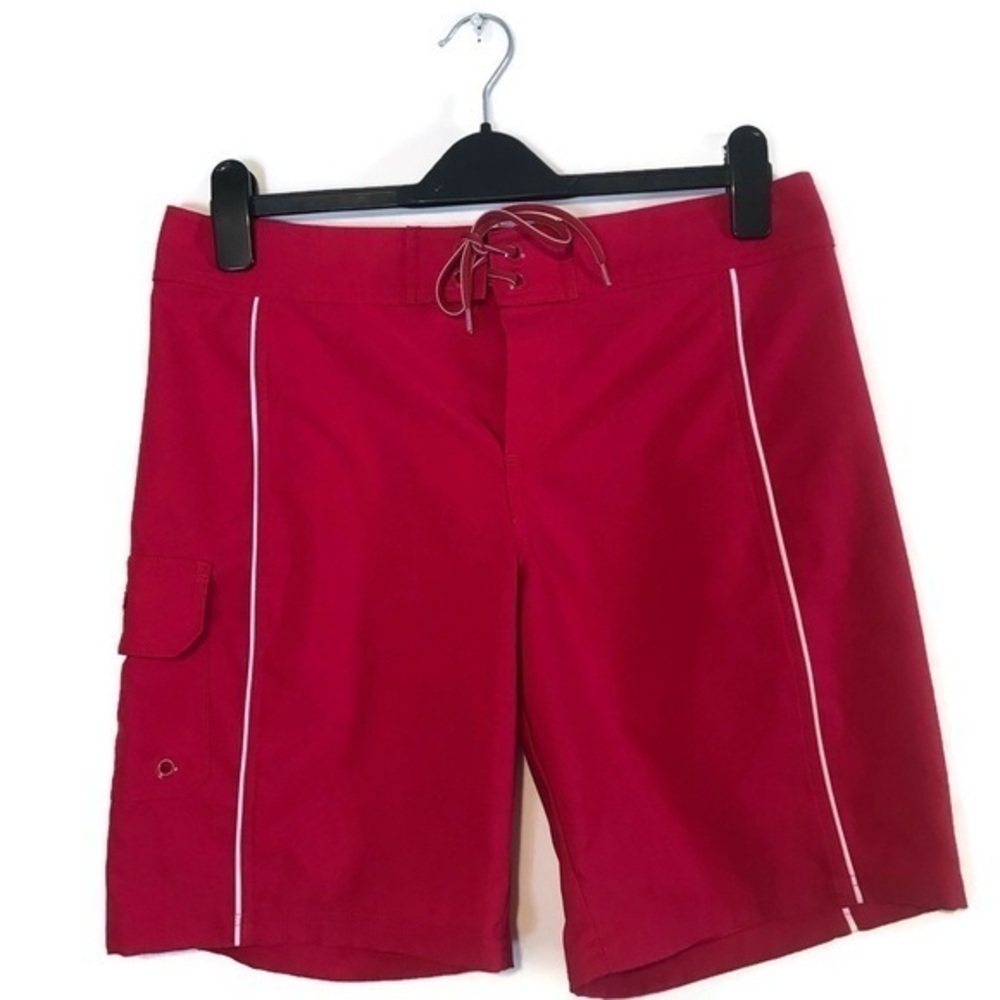 Jag Magenta Hot Pink White Cargo Board Shorts Swim Trunks Women’s size Medium
